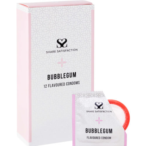 Share Satisfaction Bubblegum Flavoured Condom 12 Pack - Share Satisfaction Condoms
