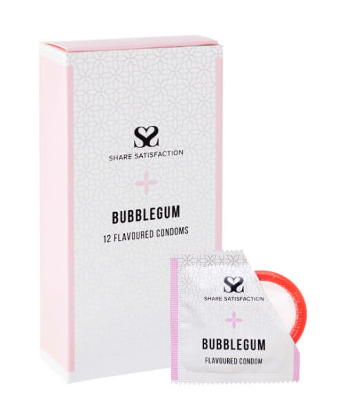 Share Satisfaction Bubblegum Flavoured Condom 12 Pack - Share Satisfaction Condoms