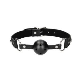 Breathable Ball Gag - with Diamond Studded Straps - Black