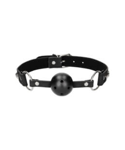 Breathable Ball Gag - with Diamond Studded Straps - Black