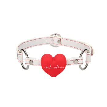 Silicone Heart Gag - Nurse Theme - White