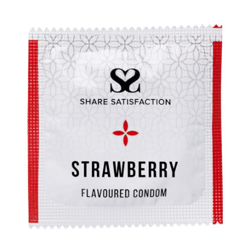 Share Satisfaction Strawberry Flavoured Condoms 100 Bulk Pack - Share Satisfaction Condoms
