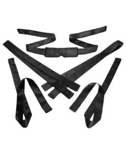 Bordeaux 5 Piece Satin Bondage Set - Black
