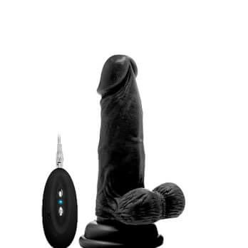 Vibrating Realistic Cock - 6" - With Scrotum - Skin