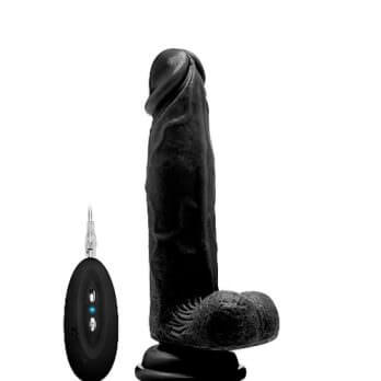 Vibrating Realistic Cock - 8" - With Scrotum - Skin