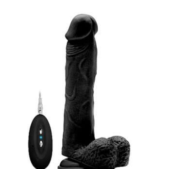 Vibrating Realistic Cock - 9" - With Scrotum - Skin