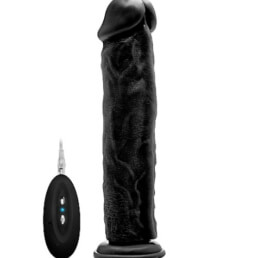 Vibrating Realistic Cock - 11" - Clear