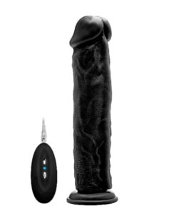 Vibrating Realistic Cock - 11" - Clear