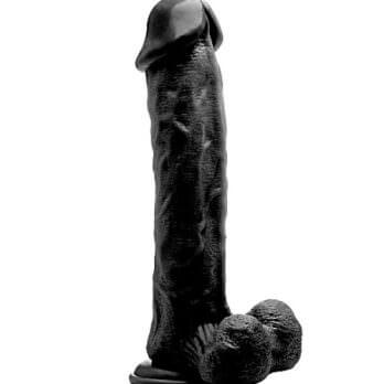 Realistic Cock - 11" - With Scrotum - Clear