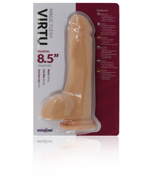 Virtu Magic Flesh Realistic 8.5 in. Dong with Balls