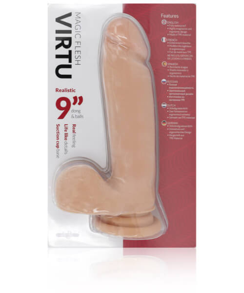Virtu Magic Flesh Realistic 9 in. Dong with Balls