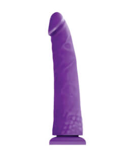 Colours Pleasures Thin 8 in. Dildo Purple