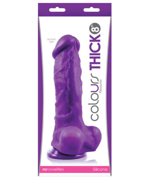 Colours Pleasures Thick 8 in. Dildo Purple