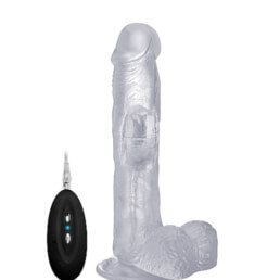 Vibrating Realistic Cock - 9" - With Scrotum - Skin