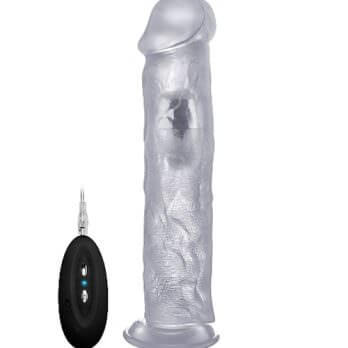 Vibrating Realistic Cock - 11" - Clear