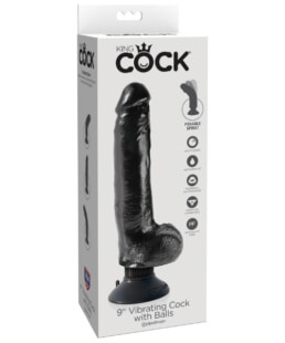 King Cock 9 in. Vibrating Cock with Balls