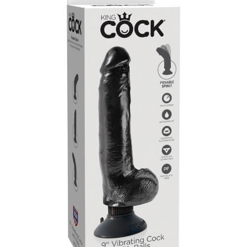 King Cock 9 in. Vibrating Cock with Balls