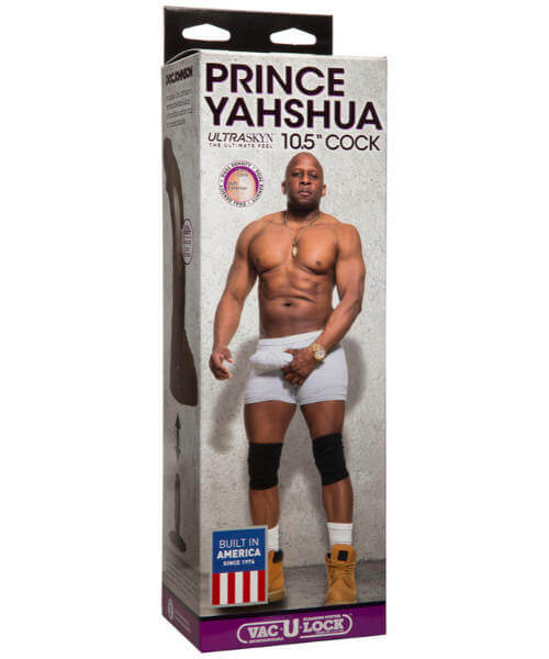 Prince Yahshua ULTRASKYN 10.5 in. Cockwith Removable Vac-U-Lock Suction Cup Chocolate