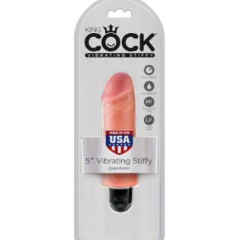 King Cock 5 in. Vibrating Stiffy White Flesh