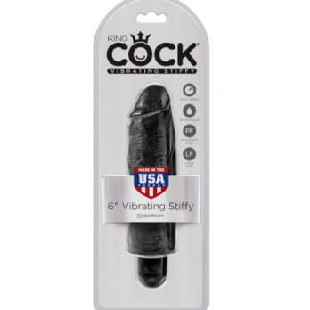 King Cock 6 in. Vibrating Stiffy Black