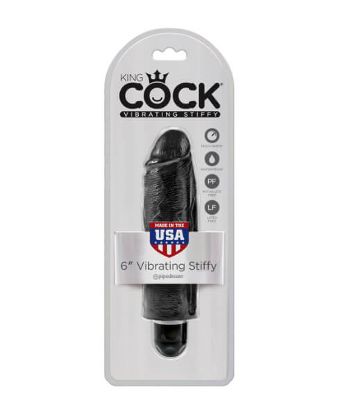 King Cock 6 in. Vibrating Stiffy Black