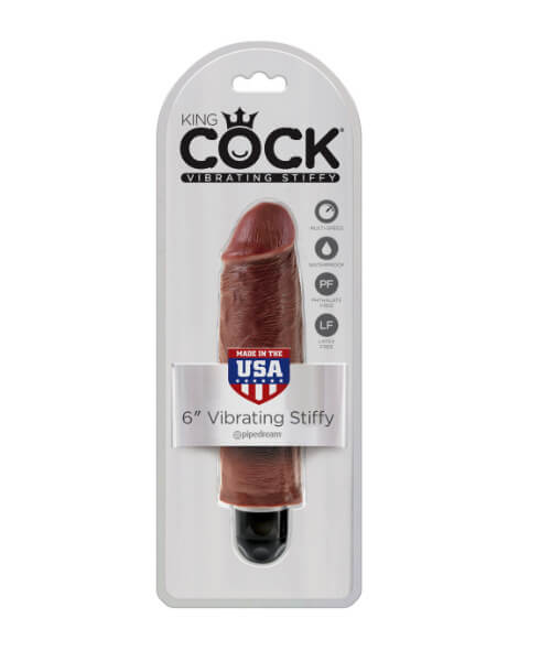 King Cock 6 in. Vibrating Stiffy Black