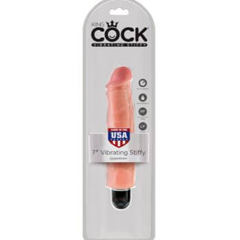 King Cock 7 in. Vibrating Stiffy White Flesh