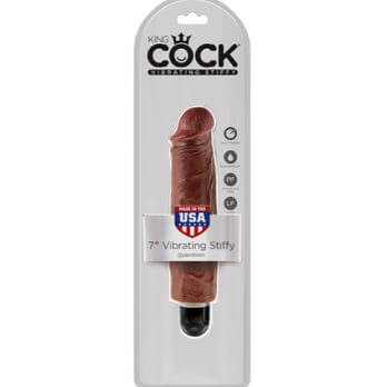 King Cock 7 in. Vibrating Stiffy White Flesh