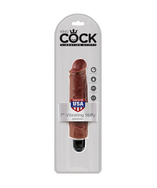 King Cock 7 in. Vibrating Stiffy White Flesh