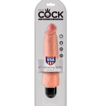 King Cock 8 in. Vibrating Stiffy White Flesh