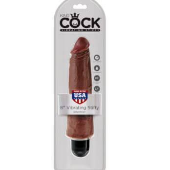 King Cock 8 in. Vibrating Stiffy White Flesh