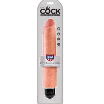 King Cock 10 in. Vibrating Stiffy White Flesh