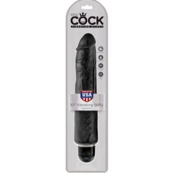 King Cock 10 in. Vibrating Stiffy Black