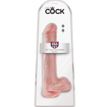 King Cock 13" Cock with Balls - Flesh