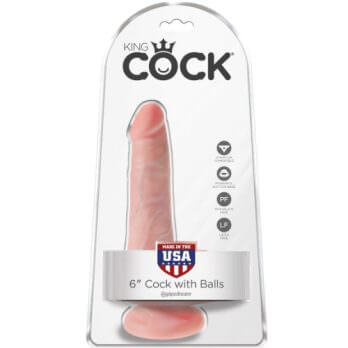 King Cock 6 in. Cock with Balls Flesh