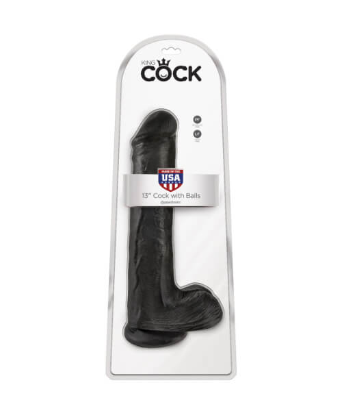 King Cock 13 in. Cock with Balls Black