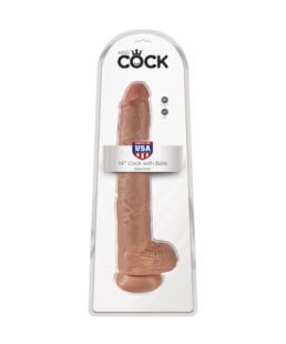 King Cock 14 in. Cock with Balls Flesh