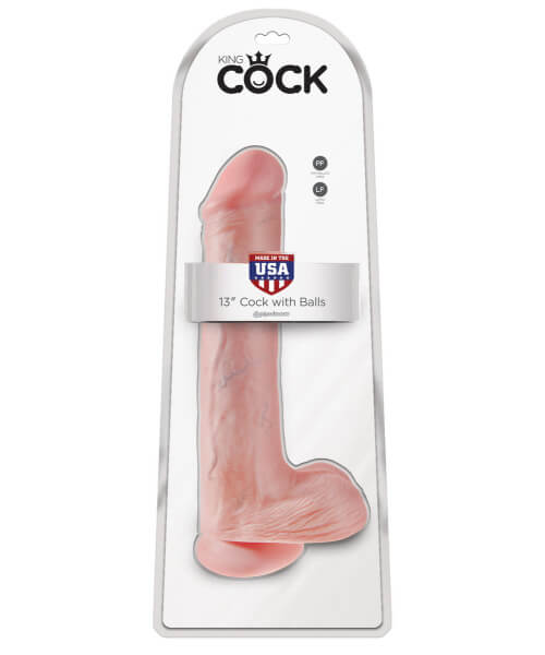 King Cock 13 in. Cock with Balls Flesh