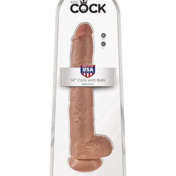 King Cock 13 in. Cock with Balls Tan