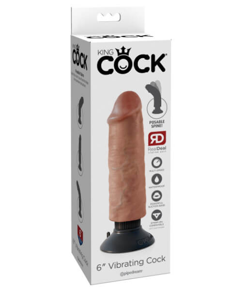 King Cock 6 in. Vibrating Cock
