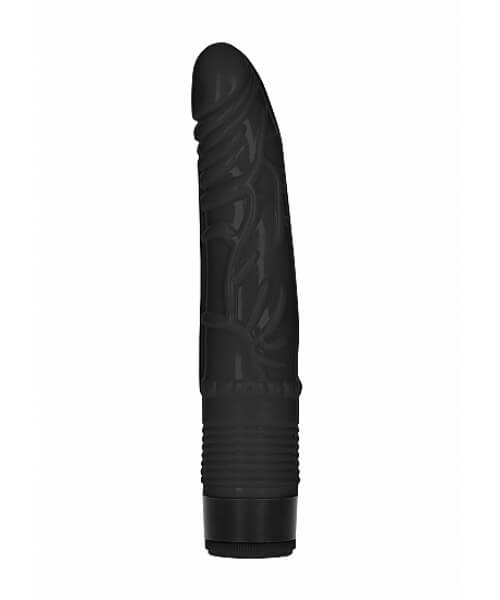 8 Inch Slight Realistic Dildo Vibe - Black