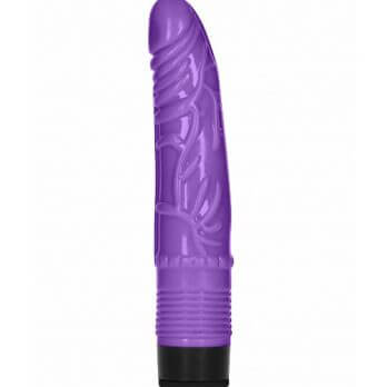 8 Inch Slight Realistic Dildo Vibe - Black