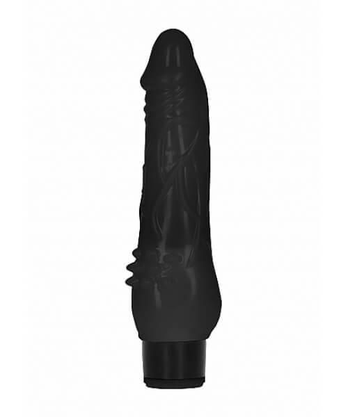 8 Inch Fat Realistic Dildo Vibe - Black