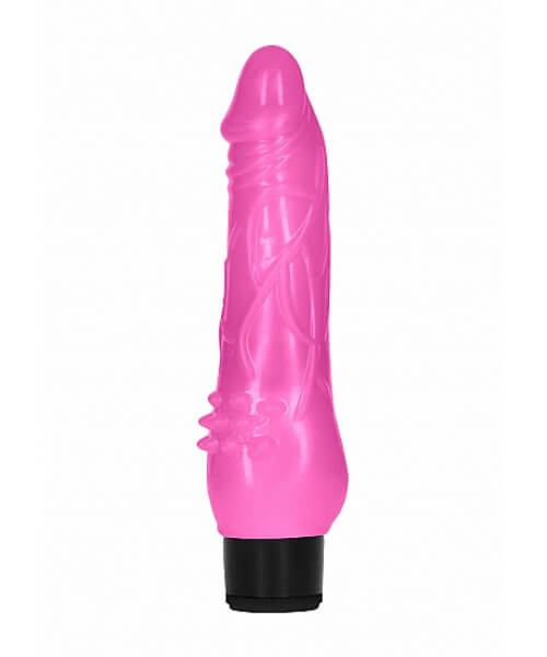 8 Inch Fat Realistic Dildo Vibe - Black