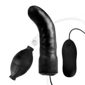 6" Inflatable Vibrating Curved Dildo