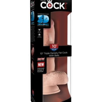 King Cock Plus 10" Triple Density Fat Cock with Balls