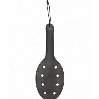 Saddle Leather Paddle With 8 Holes - Black