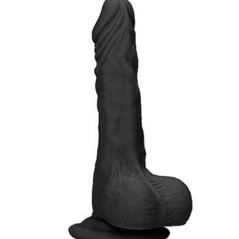 Realistic Dildo With Balls - 17 cm - Black