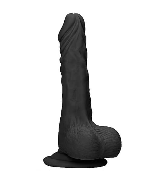 Realistic Dildo With Balls - 17 cm - Black