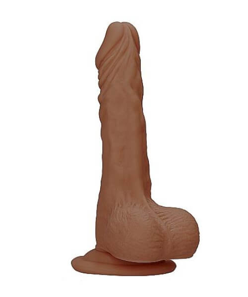 Realistic Dildo With Balls - 23 cm - Black